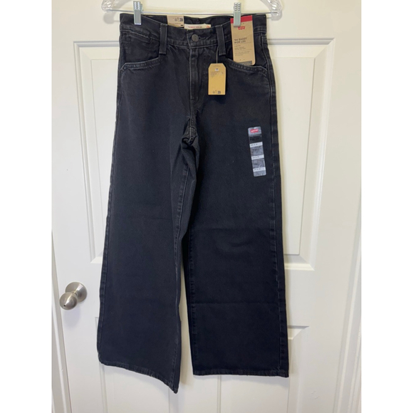 Women's Levi's '94 Baggy Wide Leg Black Jeans Size 24 - Picture 1 of 7